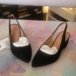 Nina sling back black chunk heel NWT & Box